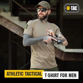 M-Tac Athletic Tactical T-Shirt Gen.2 - Breathable Polyester Military T-Shirt with Patch Panels on Short Sleeves for Men (Large, Set of 3 OCP)