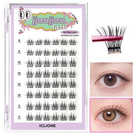 ICLIONE (DRAMATIC) jjonjon lash False Eyelashes, No Glue Required for Partial Use
