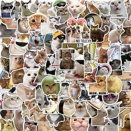 APAREAL Cat MEME Stickers Pack of 100 Graffiti Funny Stickers for Laptop Kindle Motorcycle MacBook Journal Scrapbook Bicycle Skateboard Suitcase Waterproof Vinyl Decals for Teenagers and Adults