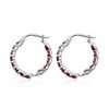 Women Birthday Gifts Stainless Steel Crystal Hoop Earrings Fashion