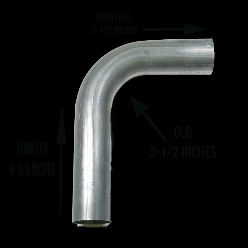 M/T 2.25" 2-1/4" 90 Degree Aluminized Mandrel Bend Exhaust Pipe