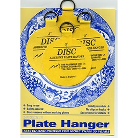 Invisible English Disc Adhesive Medium Plate Hanger Set (4-3 Inch Hangers)