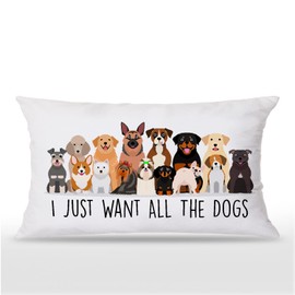 JIMOWANG Funny Cartoon Dogs 12 x 20 Inches Throw Pillow Covers,Bedroom Living Room Girls Room Home Decor