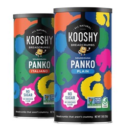 Kooshy Croutons | Vegan & Dairy Free Panko Bread Crumbs | Non GMO Sourdough Breadcrumbs for Cutlets, Vegetables, Meatballs, Meatloaf,Mac and Cheese & More (Variety Pack | 7.5 oz / 2 Pack)