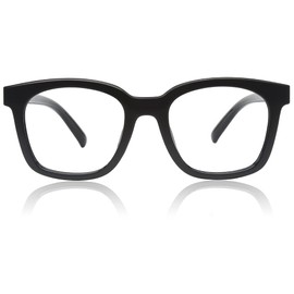 JiSoo Oversized Reading Glasses 1.75 Women Men, Trendy Designer Readers Large Frame with Spring Hinge, Black 1.75