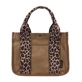 Liz Days Tote Bag, Women's Tote, Solid, Small, Dividers, Freestanding, Many Pockets (Light Brown/Brown Leopard)