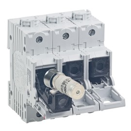 Neozed Load Disconnect Switch 3-Pin 400 Volt D01 10/16A or D02 20/25/32/35/40/50/63 Amp Set with Fuses and Fitting Sleeves for 35 mm DIN Rails (D02 | 3 x 50A (White)