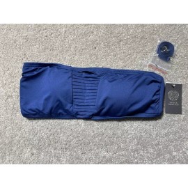 Vince Camuto Bikini Top  Womens L Removable Pads with Straps Lined Stretch Blue