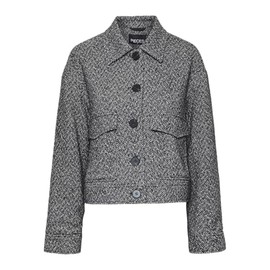 PIECES Pcnorine Women's Short Jacket, Black / details: white