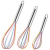 Silicone Whisk,Stainless Steel Wired Wisk Set 8" 10" 12",Heat Resistant