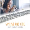 Mighty Paw Grey Paisley Designer Dog Leash | Stylish Patterned