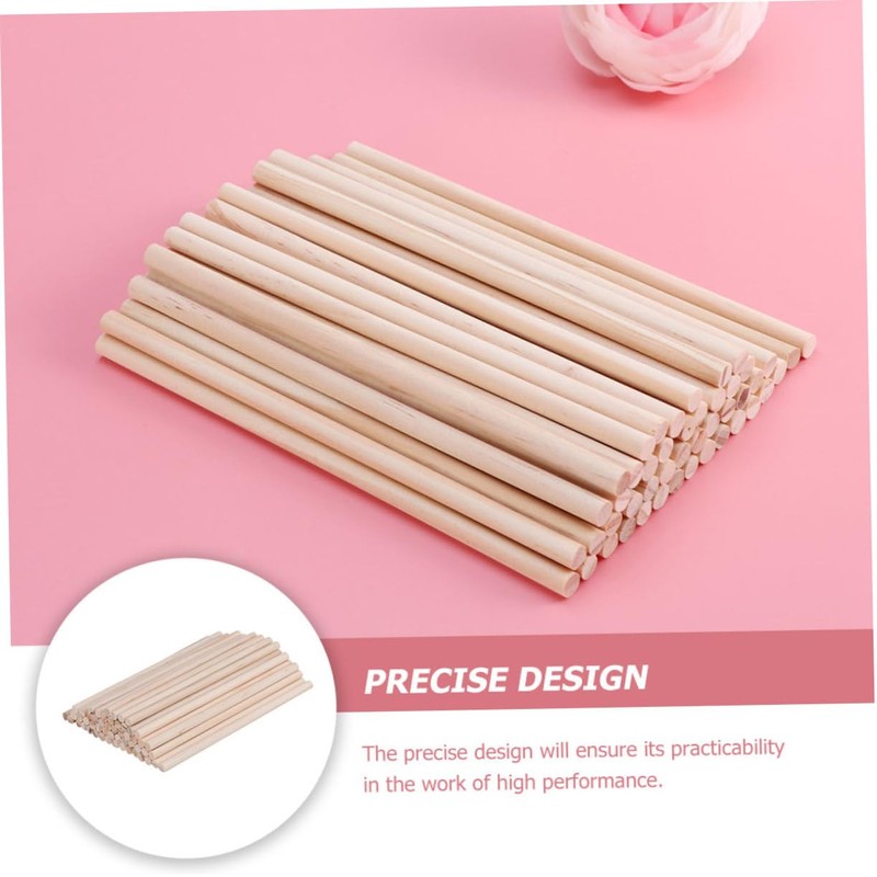 CORHAD Long Wooden Craft Sticks 50pcs Macrame Dowel Rods for