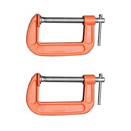 Edward Tools Heavy Duty 3" Steel C Clamp (Pack of 2) - Iron Alloy - Versatile Clamp for Brake, Parts Assembly, Fastening, Welding, Woodwork, Metal work, Auto - T Rotary Handle - Thicker Screw