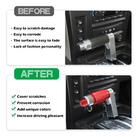 Canitu Transmission Shifter Button Knob Gear Shift Handle Button for Hummer H2 and H2 SUT 2003 2004 2005 2006 2007 2008 2009, CNC Aluminum Alloy Anti-Raust Durable Accessories (Red)