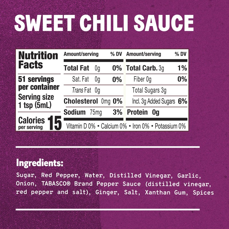 TABASCO Brand Sweet Chili Sauce, Mild Hot Sauce, Easy-to-Squeeze Bottle,