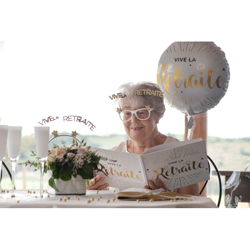 Livre d'or retraite blanc et or (x1)