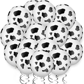 30PCS Cow Balloons Funny Cow Print Balloons For Children's Party Western Cowboy Theme for Kids Birthday Party Favor Supplies Decorations - Color: 60PCS