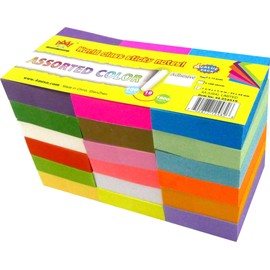 4A Sticky Notes,1 3/8 x 1 7/8 Inches,Small Size,The Adhesive On Longer Side,Neon Assorted,Self-Stick Notes,18 Colors,100 Sheets/Pad,18 Pads/Pack,4A 354818