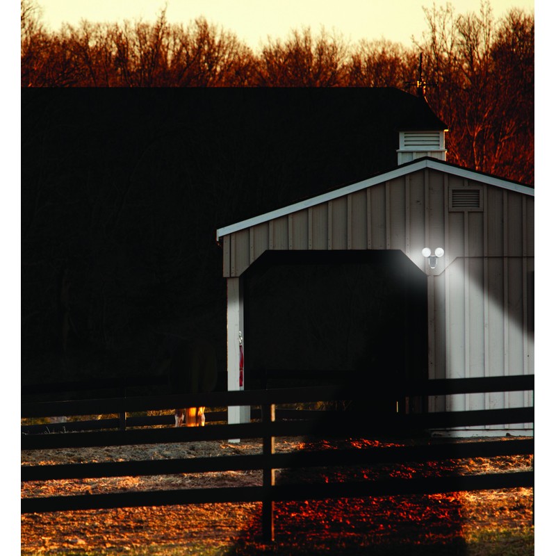 Maxsa 43218RS Battery-Powered Motion-Activated Dual-Head LED Security Spotlight, Black