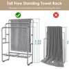 40" H Free Standing Towel Rack with 2 Storage Baskets