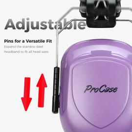 ProCase Noise Reduction Ear Muffs, SNR 34dB Noise Cancelling Headphones for Adults Kids Autism, Adjustable Sound Proof Ear Protection for Shooting Mowing Construction -Pure Purple