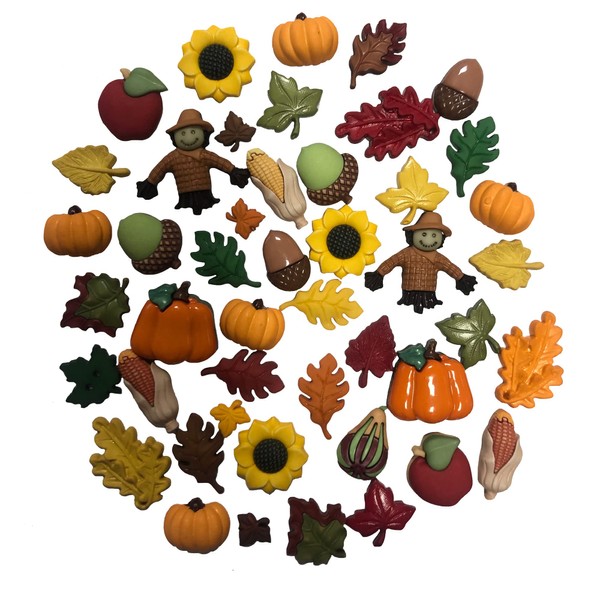 Buttons Galore & More Fall Novelty Button 50 Piece Assortment