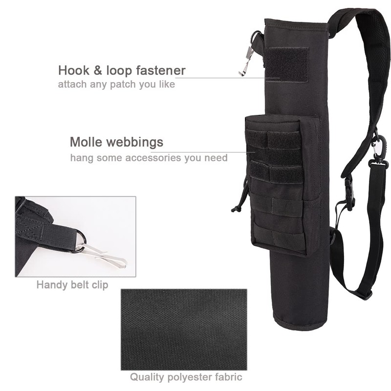 KRATARC Archery Lightweight Back Arrow Quiver Dual Use Foldable Compact