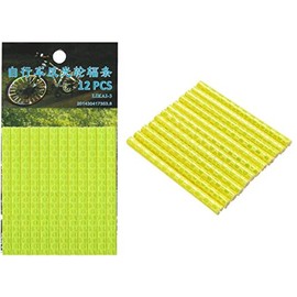 Bike Spoke Reflector - Pack of 12 - Clip-on Cycle Wheel Spoke Reflectors Tube -Kids Adult Bicycle (Yellow)