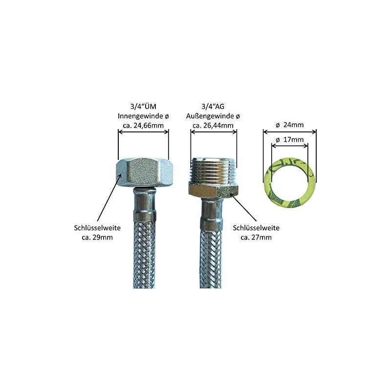 H2O-Flex® Extension Hose 3/4 Inch Nut x 3/4 Inch Female