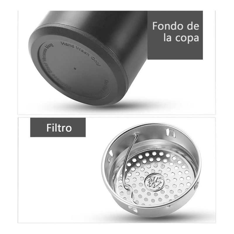 Termo Digital Inteligente De Acero Inoxidable 500ml Negro