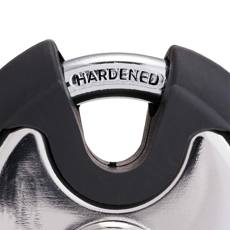 Satargo Heavy Duty Disc Padlock 74mm Round Lock with Rubber