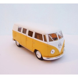 Diecast Metal Volkswagon Campervan VW Van Surf Camper Bus Toy New (Yellow)