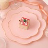 60pcs Pink Plastic Plates with Gold Rim Heavy Duty Scalloped