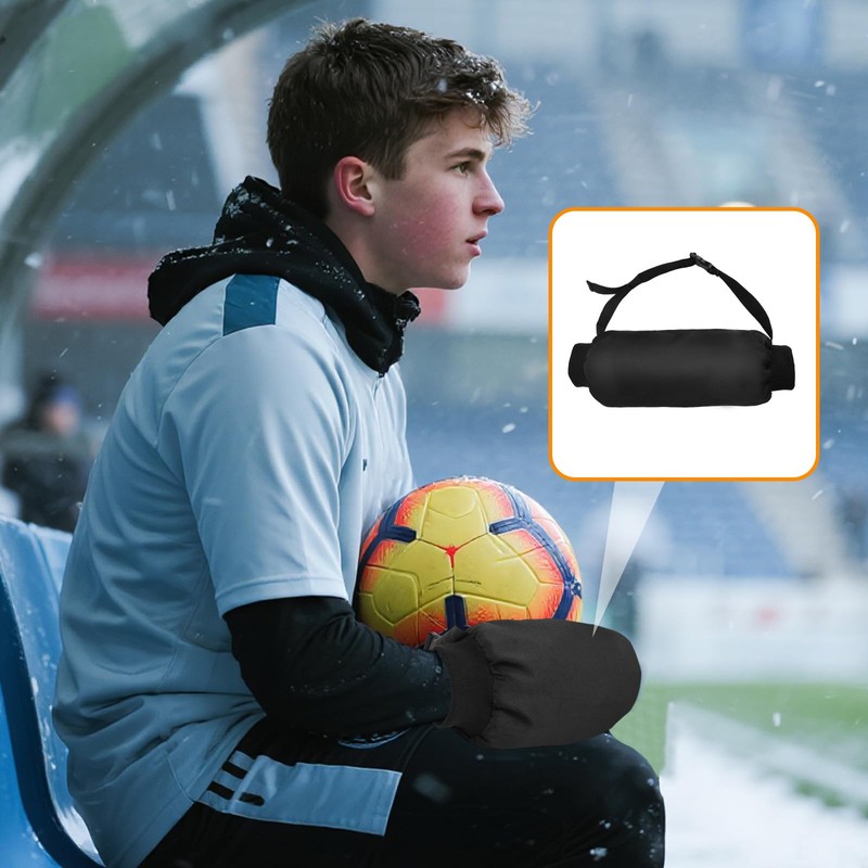 Football Hand Warmer Pouch, Polyester Windproof Football Hand Muffs Warmer