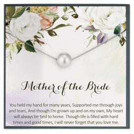 Mother Daughter Necklace for Mother of The Bride from Bride to Mother Jewelry Gifts on Wedding Day Thank You Mom Gifts from Daughter Wedding