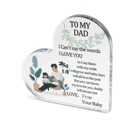 Heart-Shaped Acrylic Thank You Plaque,Perfect Family Decoration for Father's Day,Dad Gifts and Friend Gifts,Modern Art Home Décor for Every Occasion,Dad Gift,Romantic Gifts for Him,Gifts for Him