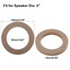 X AUTOHAUX 4 Pcs 4" Universal Wooden Khaki Car Speaker