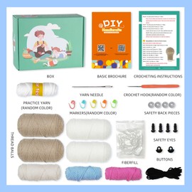 mehorkook Beginner Crochet Kit Step by Step Video Tutorials Ideal for Adults and Kids Crochet Animal Projects DIY Craft Materials Perfect for Learning and Creative Fun (Alpaca)