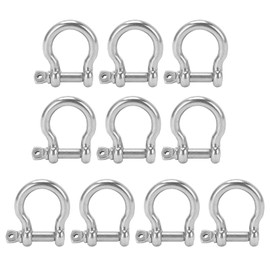 Grillete de de 10 Piezas, Grillete de Carga en Forma de U de Acero Inoxidable para Acampar, Senderismo, Escalada M5