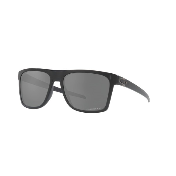 Oakley Men's OO9100 Leffingwell Rectangular Sunglasses, Matte Black Ink/Prizm Black