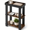 ZEXVIDA Narrow Side Table, 3-Tier Side Table, Rustic Farmhouse Narrow