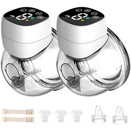 Extractor de leche portátil doble de bajo ruido, sin dolor, manos libres, extractor de leche eléctrico con 3 modos y 9 niveles, 24 mm, bridas