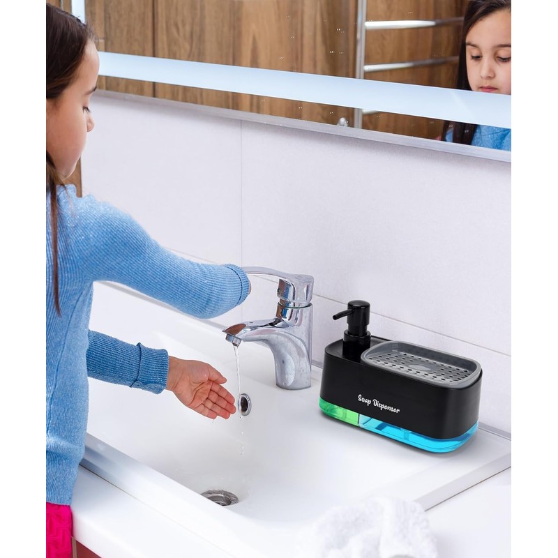 LINZOM Hand and Dish Soap Dispenser Set for Kitchen Dual