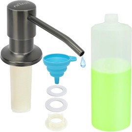 Soap Dispenser for Kitchen Sink: Built-in Pump Countertop Dish Soap Dispenser with Refillable Bottle