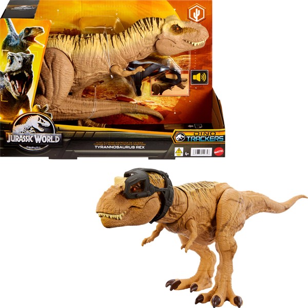 Jurassic World Tyrannosaurus T Rex Dinosaur Toy with Sound, Hunt Chomp Action Figure, Double Chomp Motion and Tracking Gear, Digital Play