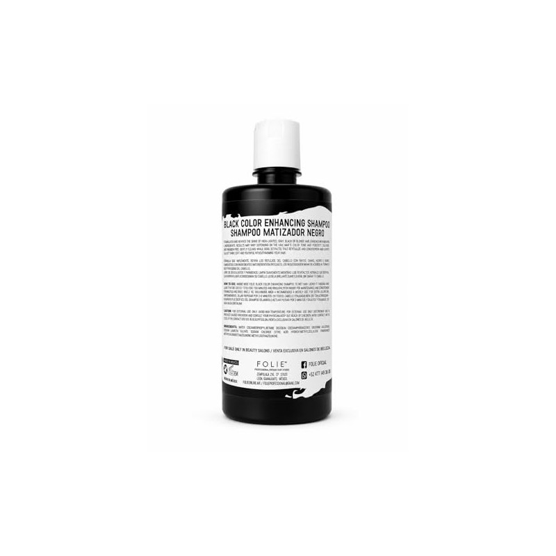 Shampoo Matizador Negro 300ml 6 Pack Rayos, Canas, Platinados Folie