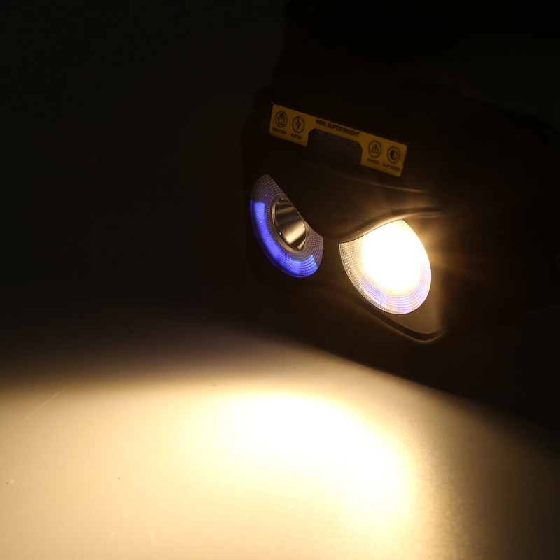 Brighter Headlight XPG+COB USB Human Induction Charging Outdoor Waterproof Hiking