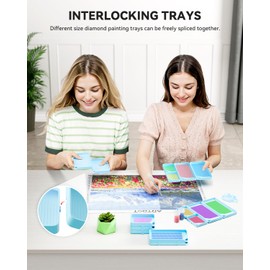 ARTDOT ARTDOT 10-Piece Interlocking Diamond Art Trays Kits for Adults, Stackable Diamond Painting Accessories and Tools