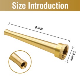Napredak brass high pressure hose nozzle, 6 inch sprayer nozzle for garden water hose, GHT 3/4 Sweeper jet for car wash, Driveway, outdoor Cleaning