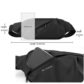 Waterproof Fanny Pack for Men & Women, Travel Fanny Pack Cross Body Sling Bag Crossbody Belt Bag Chest Anti Theft Waist Pack Purse Small for Outdoor, Cycling, Hiking, Running, Phone Holder-Black